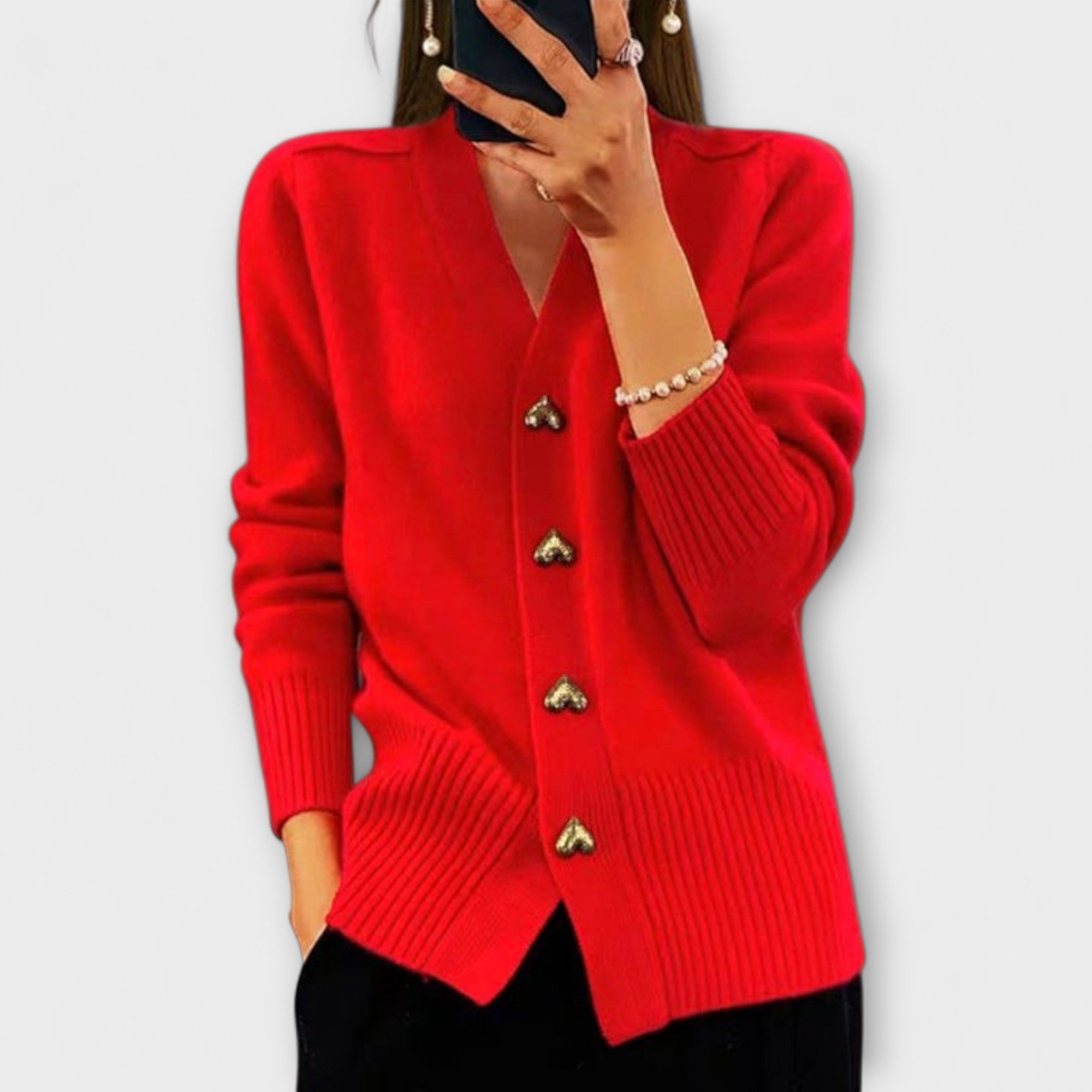 Jana – Pulover sofisticat vintage preppy cu decolteu în V