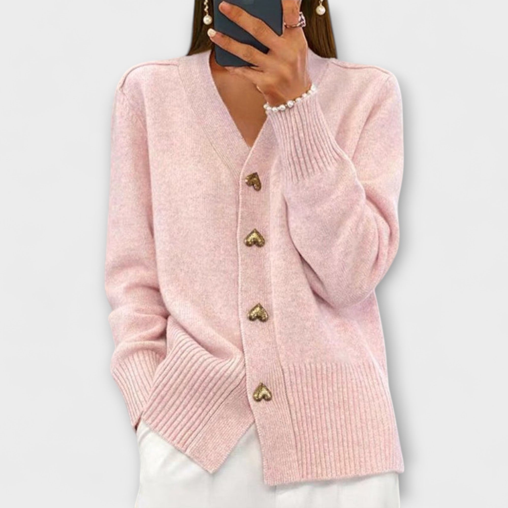 Jana – Pulover sofisticat vintage preppy cu decolteu în V