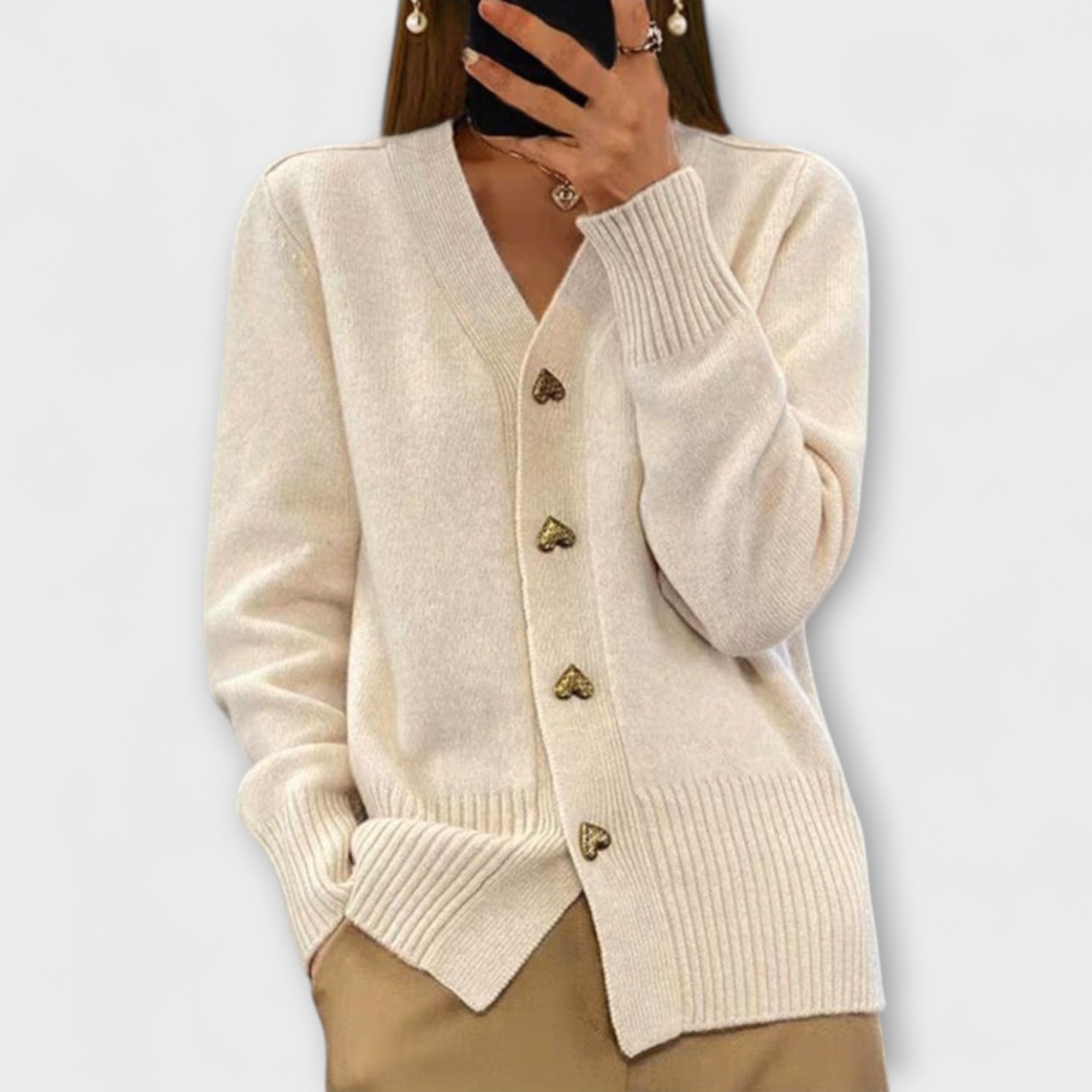 Jana – Pulover sofisticat vintage preppy cu decolteu în V