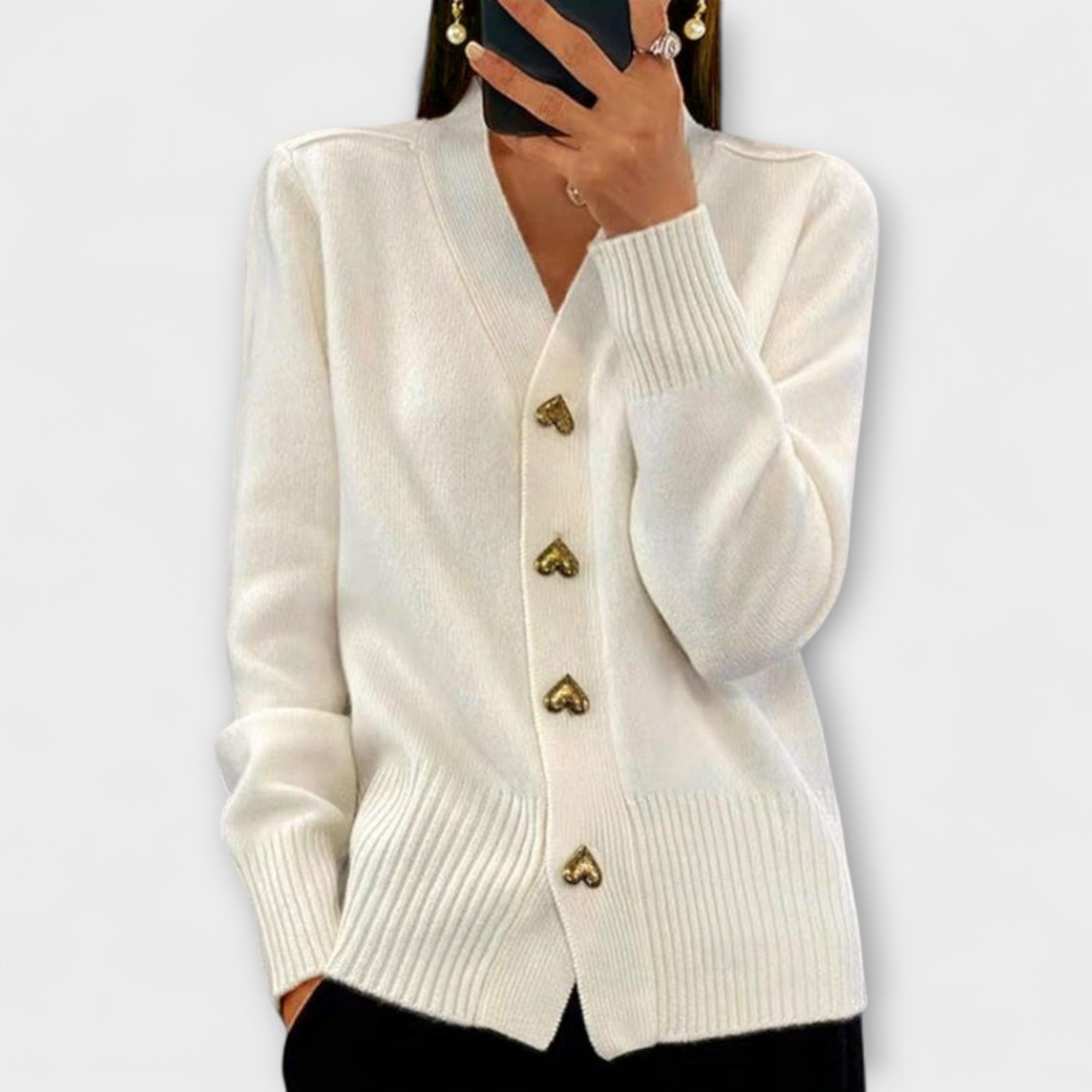 Jana – Pulover sofisticat vintage preppy cu decolteu în V