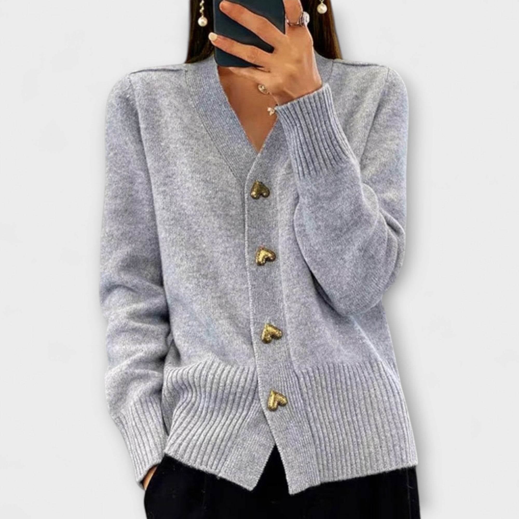 Jana – Pulover sofisticat vintage preppy cu decolteu în V