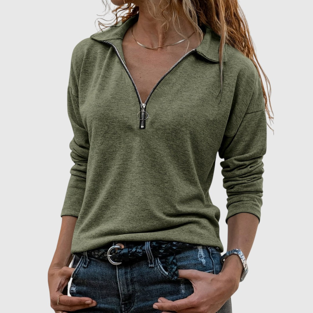 Nadine - Pulovere pentru femei cu fermoar jumătate