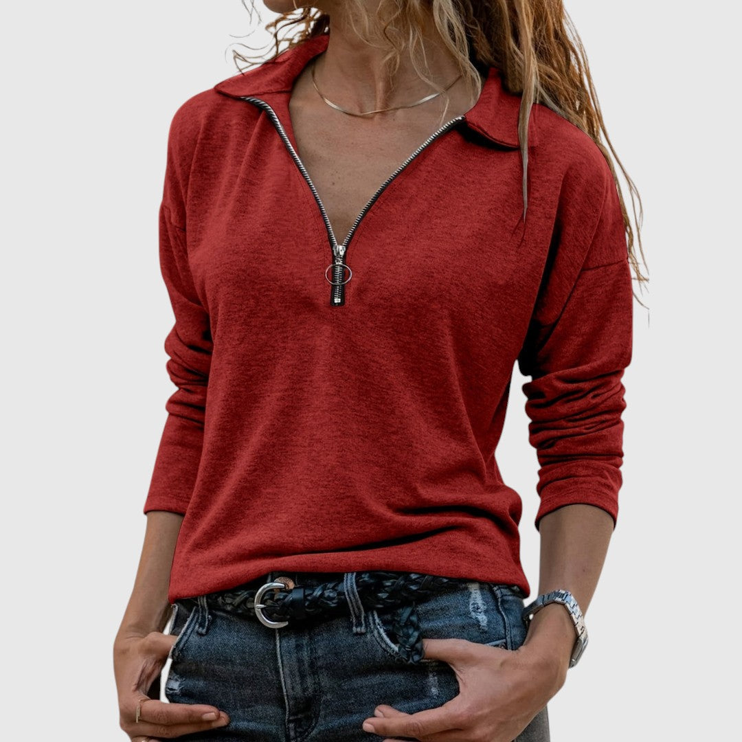 Nadine - Pulovere pentru femei cu fermoar jumătate