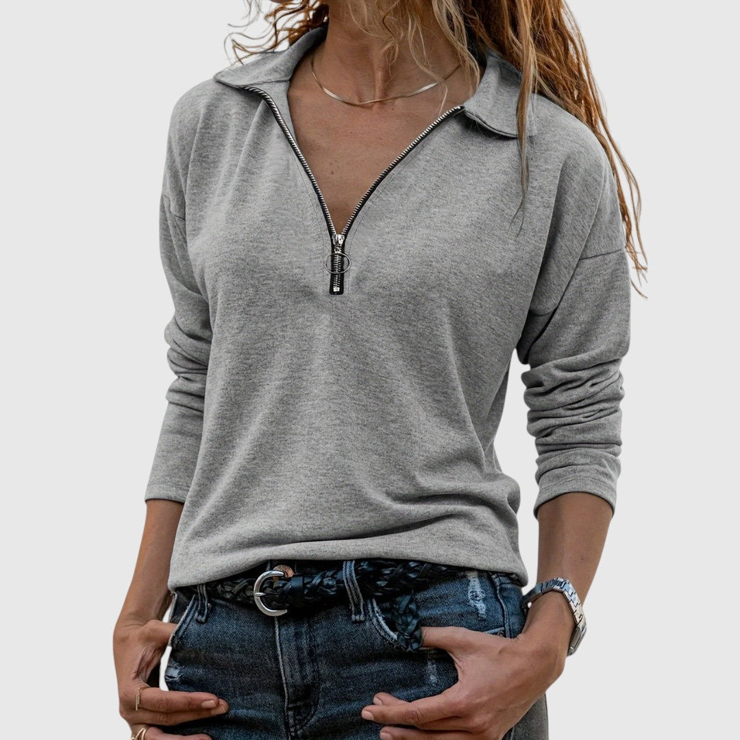 Nadine - Pulovere pentru femei cu fermoar jumătate